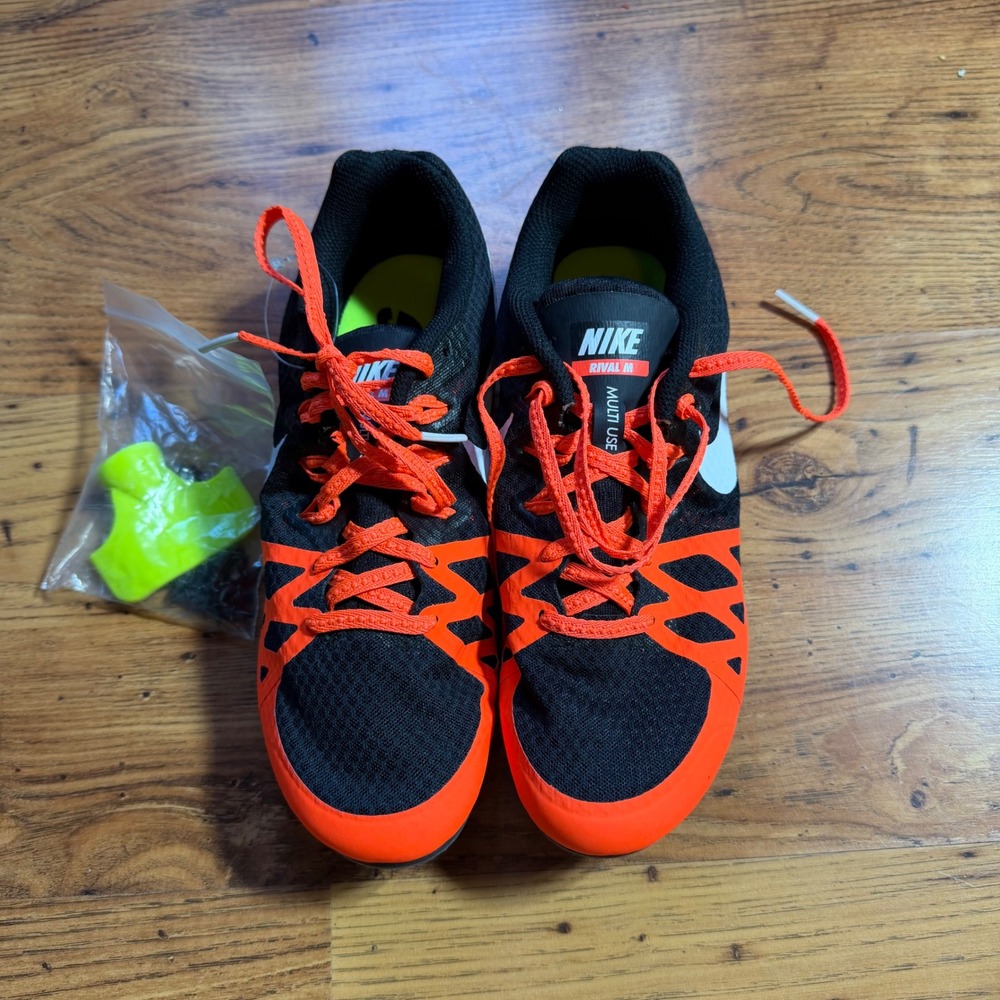 Nike Zoom Rival M 8 Track Spikes Black Orange 806559-018 Mens 6 Womens 7.5